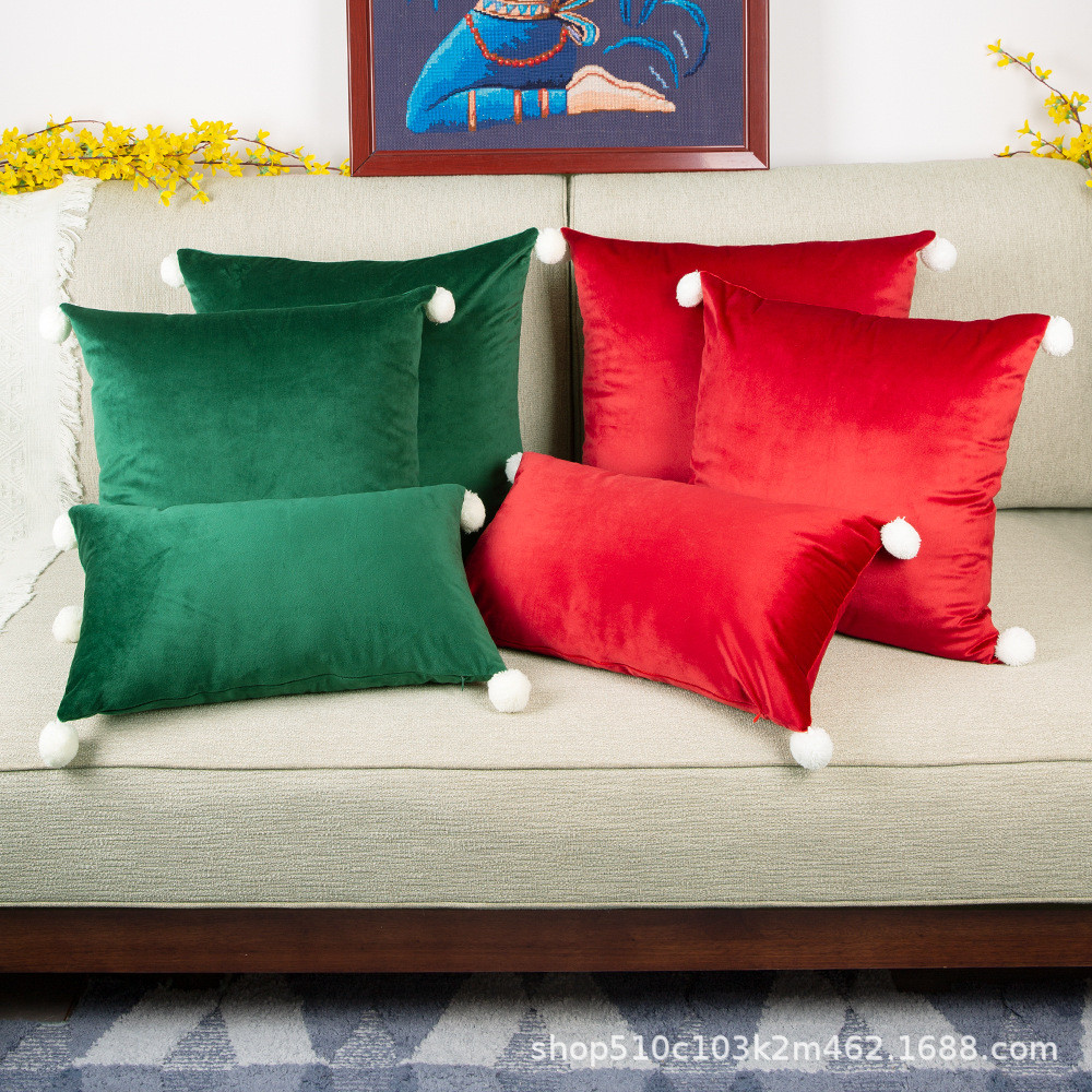 ตกแต่งคริสต์มาสโยนหมอน 45x45 50x50 ดัตช์กํามะหยี่โซฟาตกแต่งหมอน 30x50