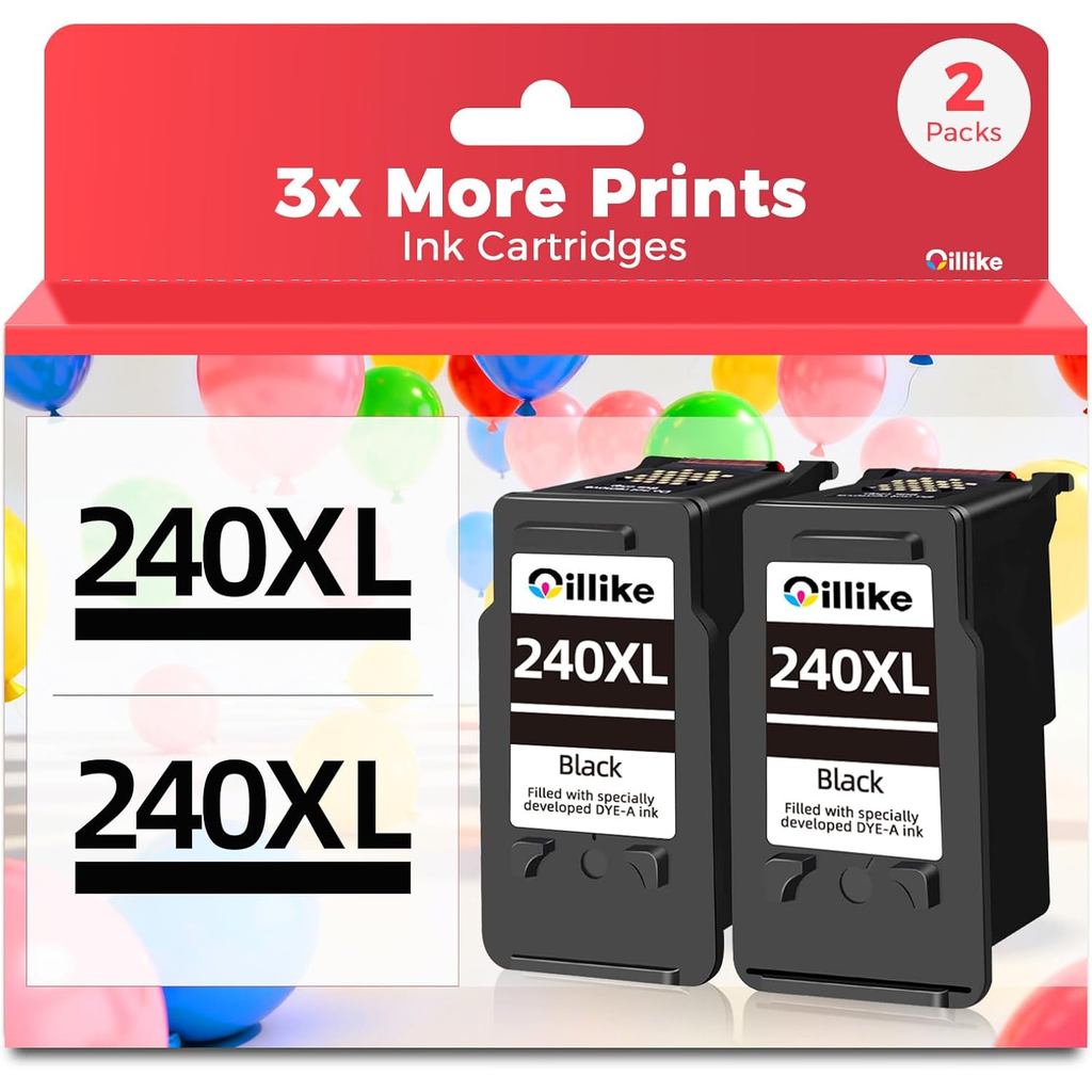 Black Ink Cartridges Replacement Compatible for PG-240 XL 240XL pg240 pg240xl Combo Pack for PIXMA M