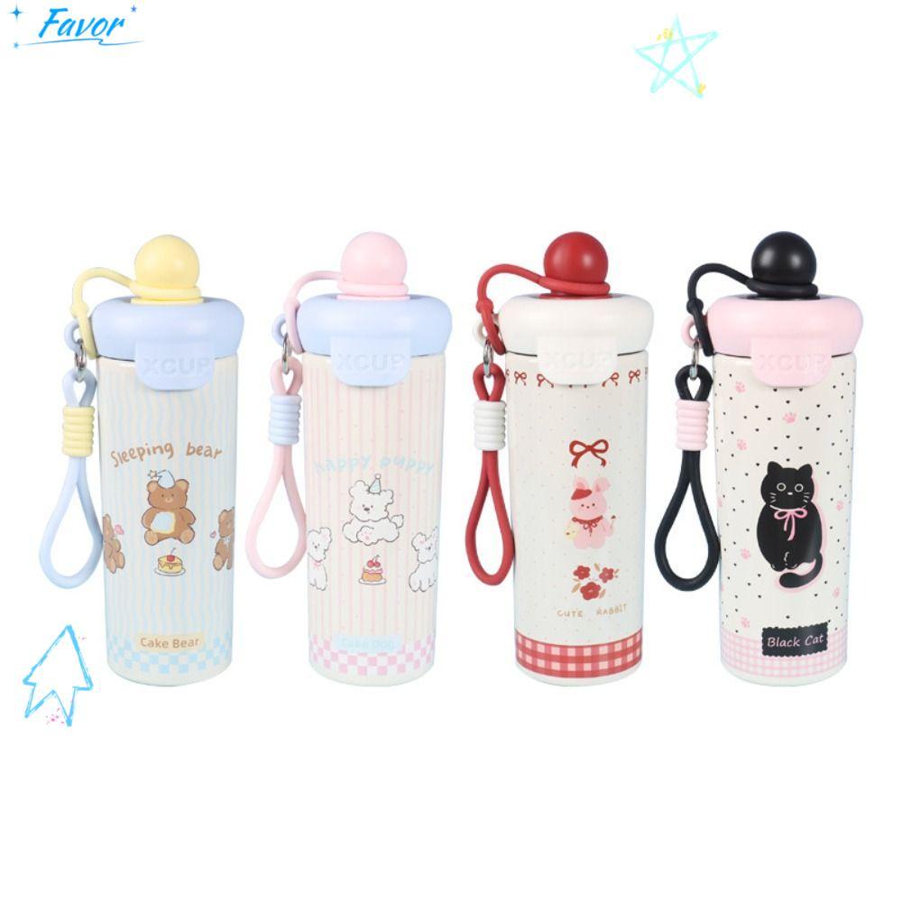 FAVOR ถ้วยสแตนเลส 316, ฉนวนกันความร้อน 600มล หรือถ้วยสูญญากาศระบายความร้อน, ทนทานด้วยเชือกยกถ้วยฉนวนความจุสูงสําหรับนักเรียนเด็ก