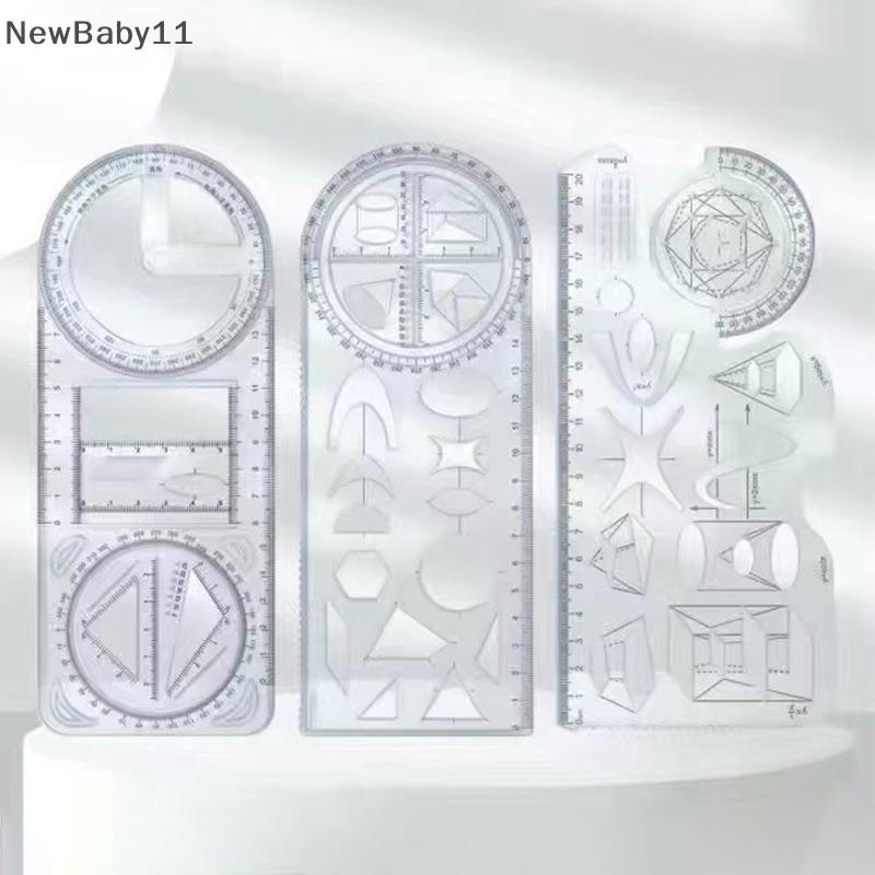 NY 1 ชิ้นอเนกประสงค์ 360 ° ไม้บรรทัดวาดเรขาคณิตเคลื่อนย้ายได้สําหรับนักเรียนชั้นประถมศึกษาคณิตศาสตร์