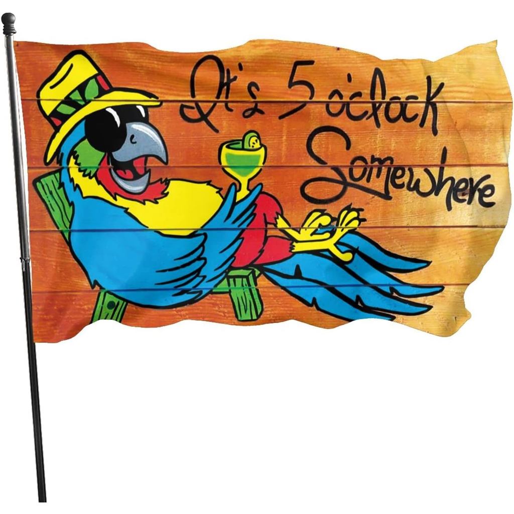 It'S 5 O'Clock Somewhere Flag 3x5 Ft Indoor/Outdoor Yard Garden Lawn Holiday Decoration Banner Sign