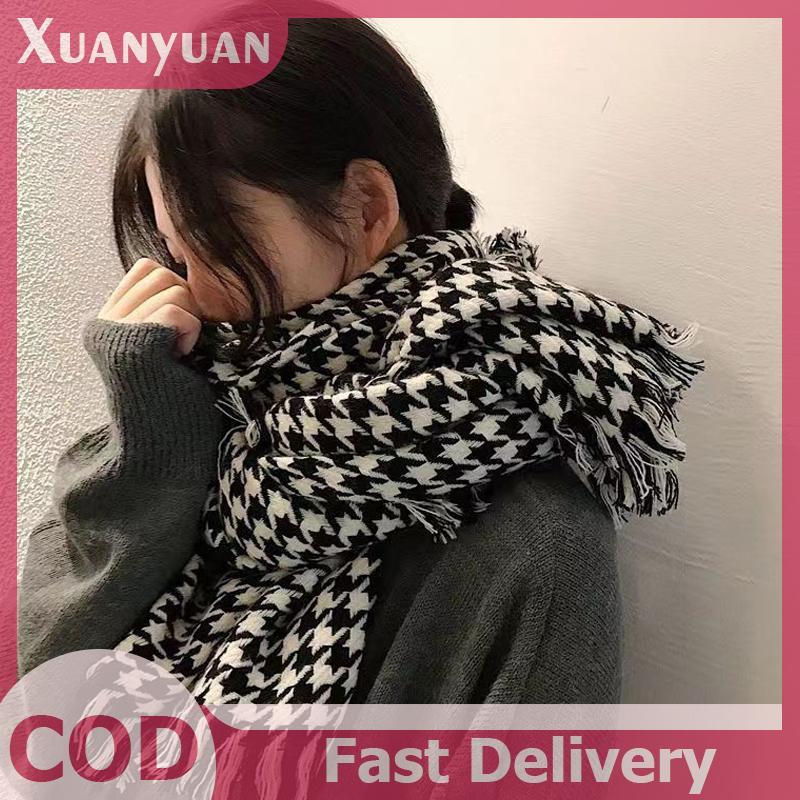 XUAN ใหม่ฤดูใบไม้ร่วงและฤดูหนาวพัน-Bird Lattice ผ้าพันคอหญิงเกาหลีรุ่นหนา WARM และ WARM อเนกประสงค์ตาข่ายถัก TH