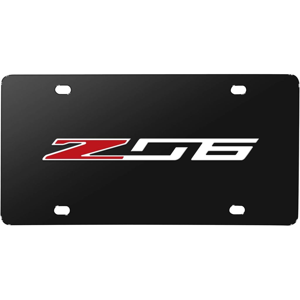 IPick ภาพสําหรับ Chevrolet Corvette C7 Z06 3D โลโก้สีดําป้ายทะเบียนโลหะ