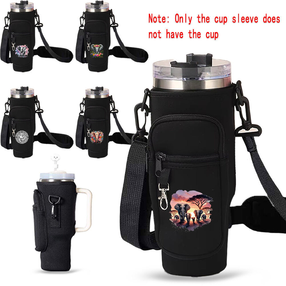 พร้อมส่ง|ที่หุ้มแก้วน้ำ ปลอกแก้วเก็บอุณหภูมิ สำหรับแก้ว1200ml ปลอกแก้วผ้านีโอพรีน พกพาสะดวก สายคล้องมือ