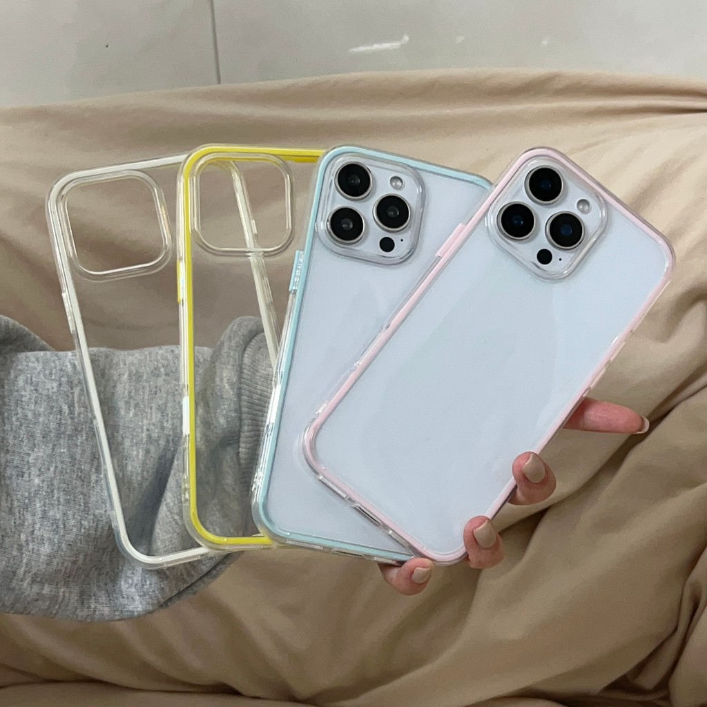 สีขนม เคสไอโฟน 13 สำหรับ IPhone 17 16 11 15 13 12 14 Pro Max XR XS X 7Plus 8Plus Max 7 8 15 Plus โปร่งใสและเรียบง่าย เคส ราคา ถูกที่สุด ดีลบีเคเค แกลเลอรีภาพที่ 6