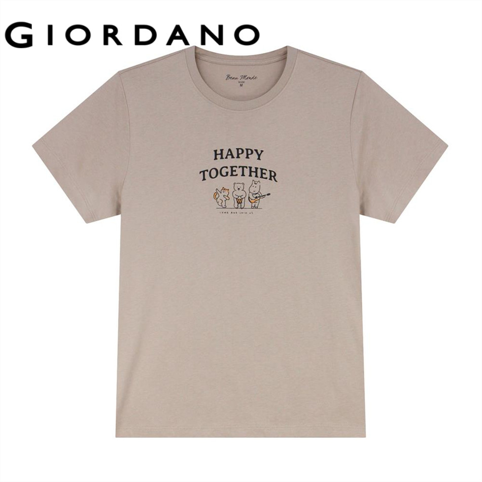 GIORDANO (Online Exclusive)เสื้อยืดผู้หญิง Women's Printed Tee 13395210