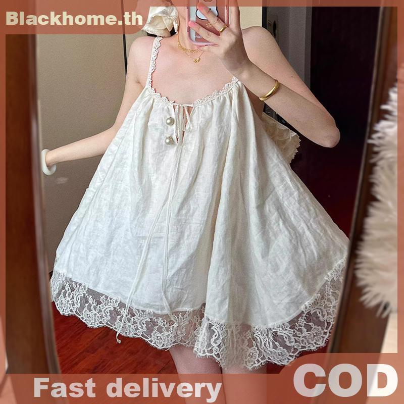 ACK Beach Strap Dress Babydoll Design Travel Lacefortable Loose Short Sling Home Dresses N