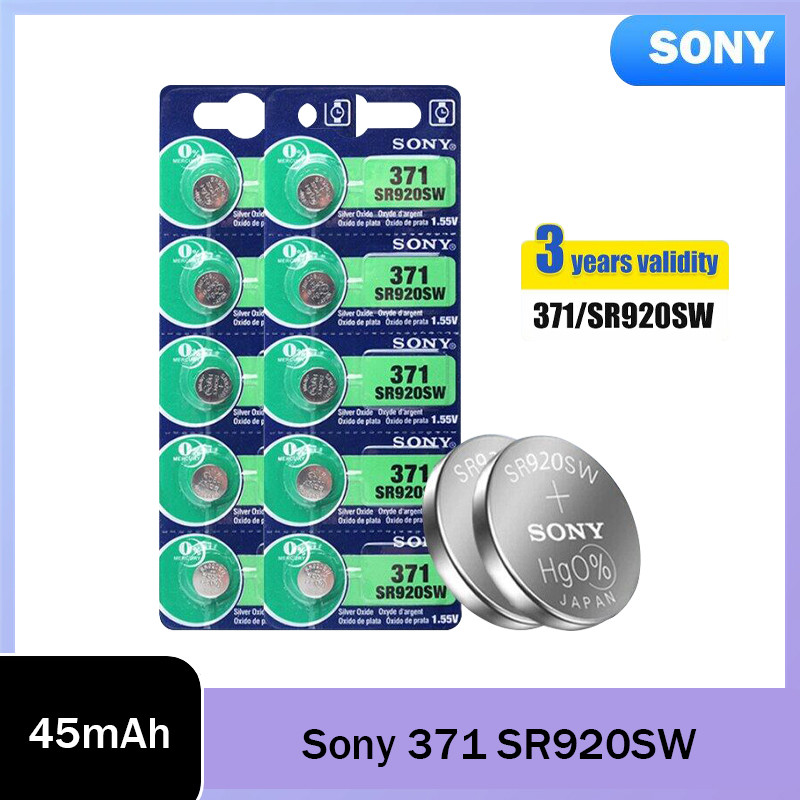 Sony 371 SR920SW AG6 LR920 LR69 SR920 370A 1.55V แบตเตอรี่ซิลเวอร์ออกไซด์