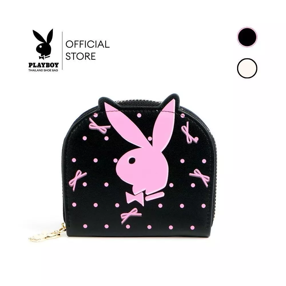 PLAYBOY รุ่น Dotty Coin Bag กระเป๋าสตางค์ใส่เหรียญ รหัส ST-CBS254PB014 สกรีนลายDot กราฟิคโลโก้ มี2สี