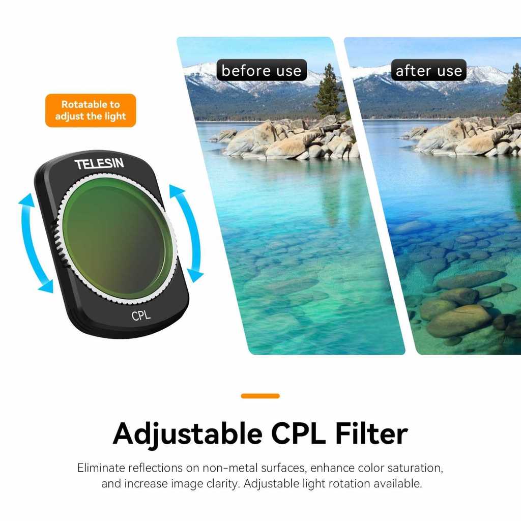 TELESIN Filter CPL Magnetic Camera Lens Multi Dimming DJI Pocket 3 - S5-FLT-31-DJ