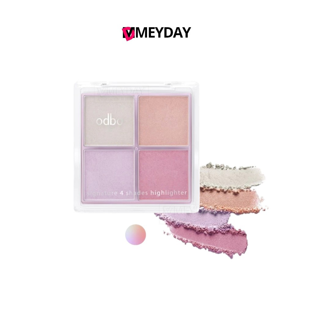 (OD1318) odbo Sinature 4 Shades Hightlighter โอดีบีโอ ซิกเนเจอร์ โฟร์ เฉดส์ ไฮไลท์เตอร์ 10g.