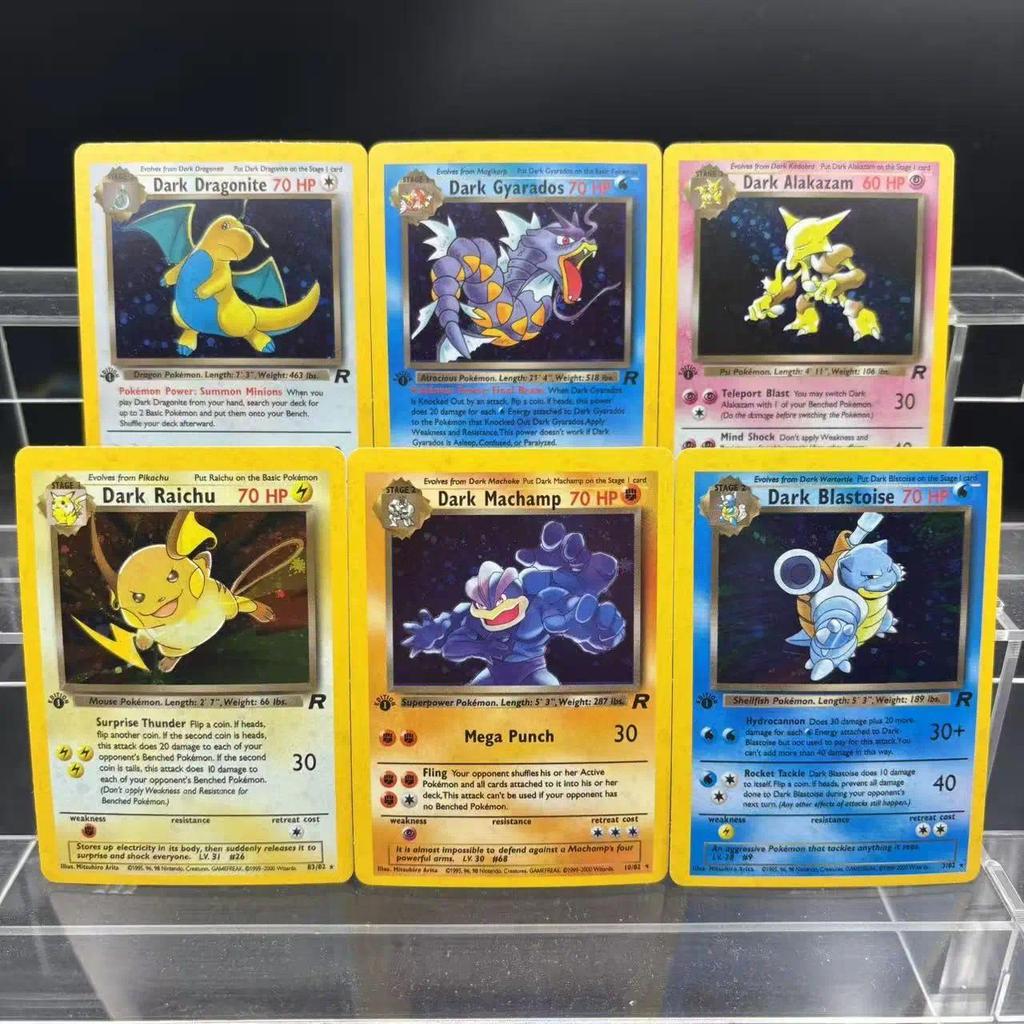 Pokemon PTCG คอลเลกชันการ์ด DIY Charizard Ex 002/002 Pikachu Ex 001/001 EN Self Made การ์ดเดี่ยวคลาสสิกเกมอะนิเมะการ์ดของเล่น
