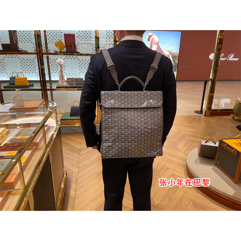ฝรั่งเศสส่งตรง Goyard Goyard Saint Leger กระเป๋าเป้สะพายหลังพับได้ผู้ชายผู้หญิงกระเป๋าเป้สะพายหลังสี