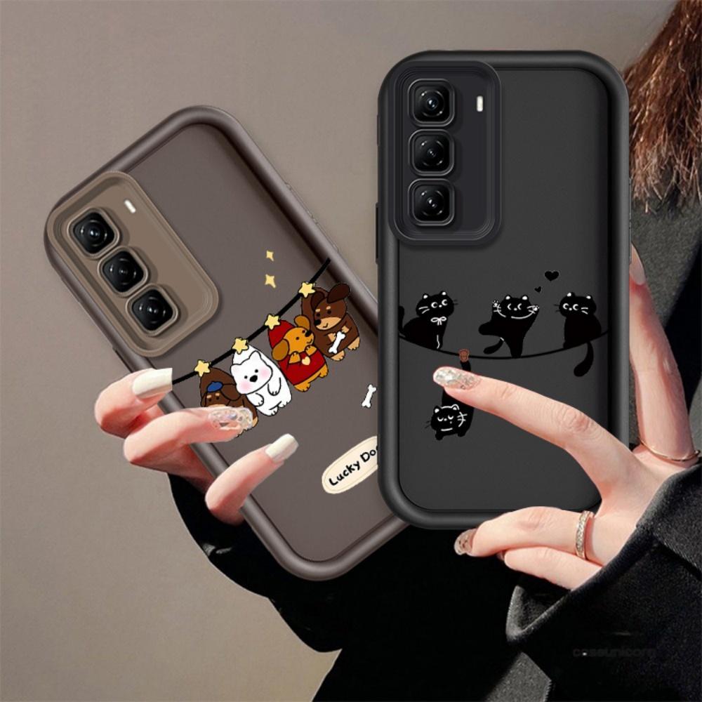 ปลอกสําหรับ INFINIX HOT 50 4G INFINIX X6882 X6882B น่ารักซิลิโคนแมวกันกระแทก TPU กรณี