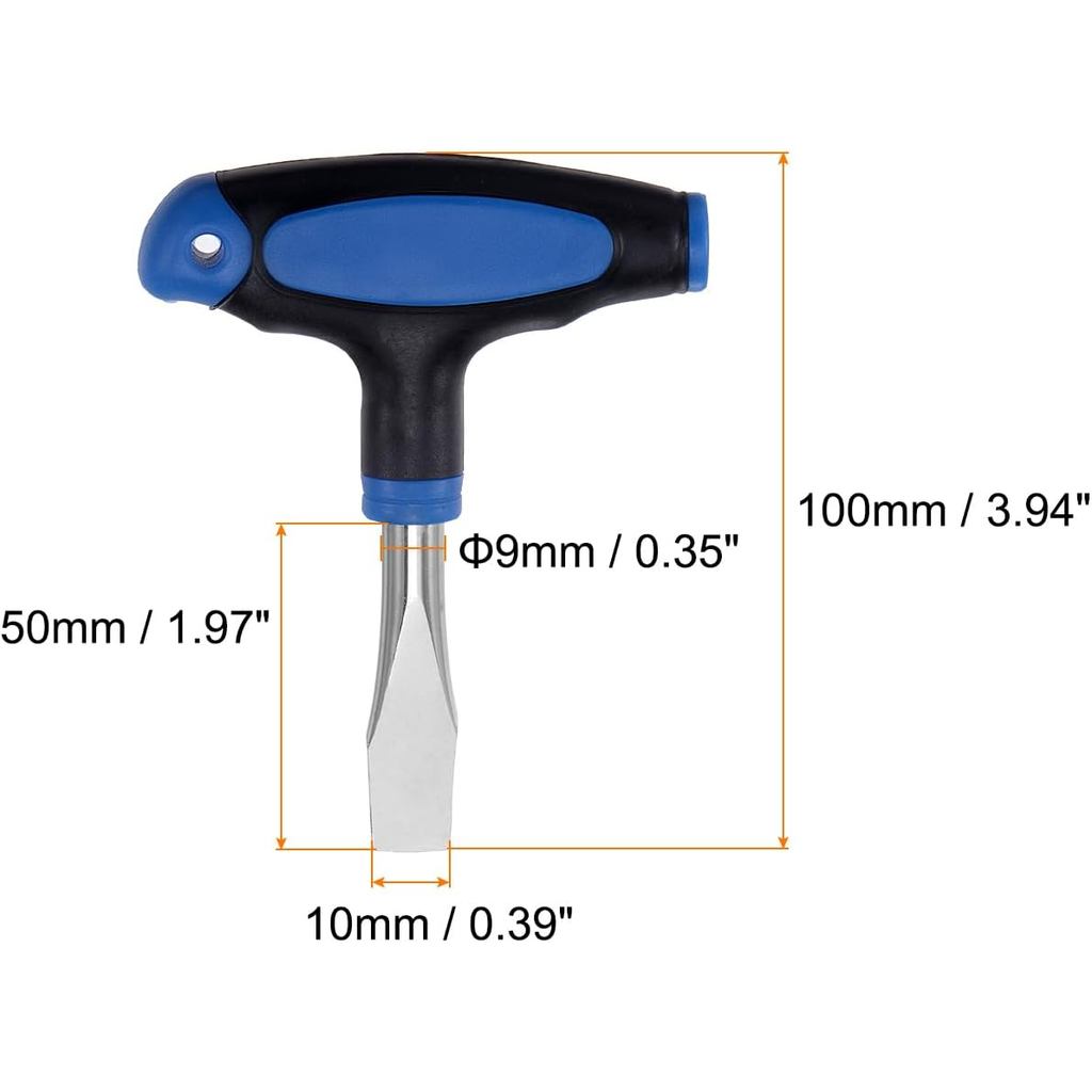 HARFINGTON t Handle 10mm Flat Head Screwdriver Easy to Use Ergonomic Handle Flat Head Slotted Screwd