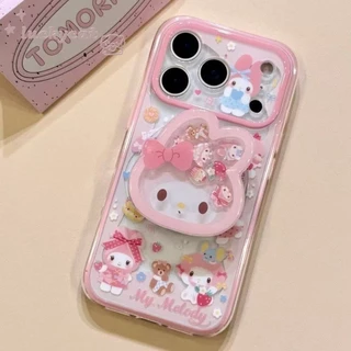 เคสกระต่ายน่ารักหวานเข้ากันได้กับ iPhone 17 16 15 14 13 12 11 Pro Max X Xr Xs Max 7 8 Plus SE2020