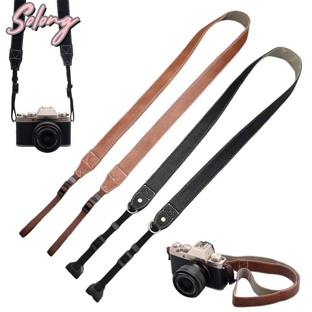 COMAME Micro Single Strap, Retro PU Leather Camera Shoulder Strap, Universal Adjustable SLR Camera S