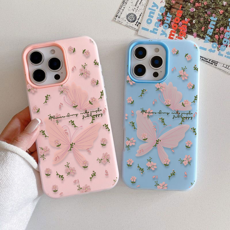 ดอกไม้สีชมพูผีเสื้อที่มีสีสัน Jelly Place Photo เคสโทรศัพท์สําหรับ OPPO A5 2020 A9 2020 A1K A3 A3X A