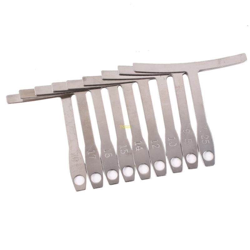 คุณ 9 ชิ้น Understring Radius Gauge Universal Guitar Gauge เครื่องมือไม้บรรทัดใช้งานง่าย