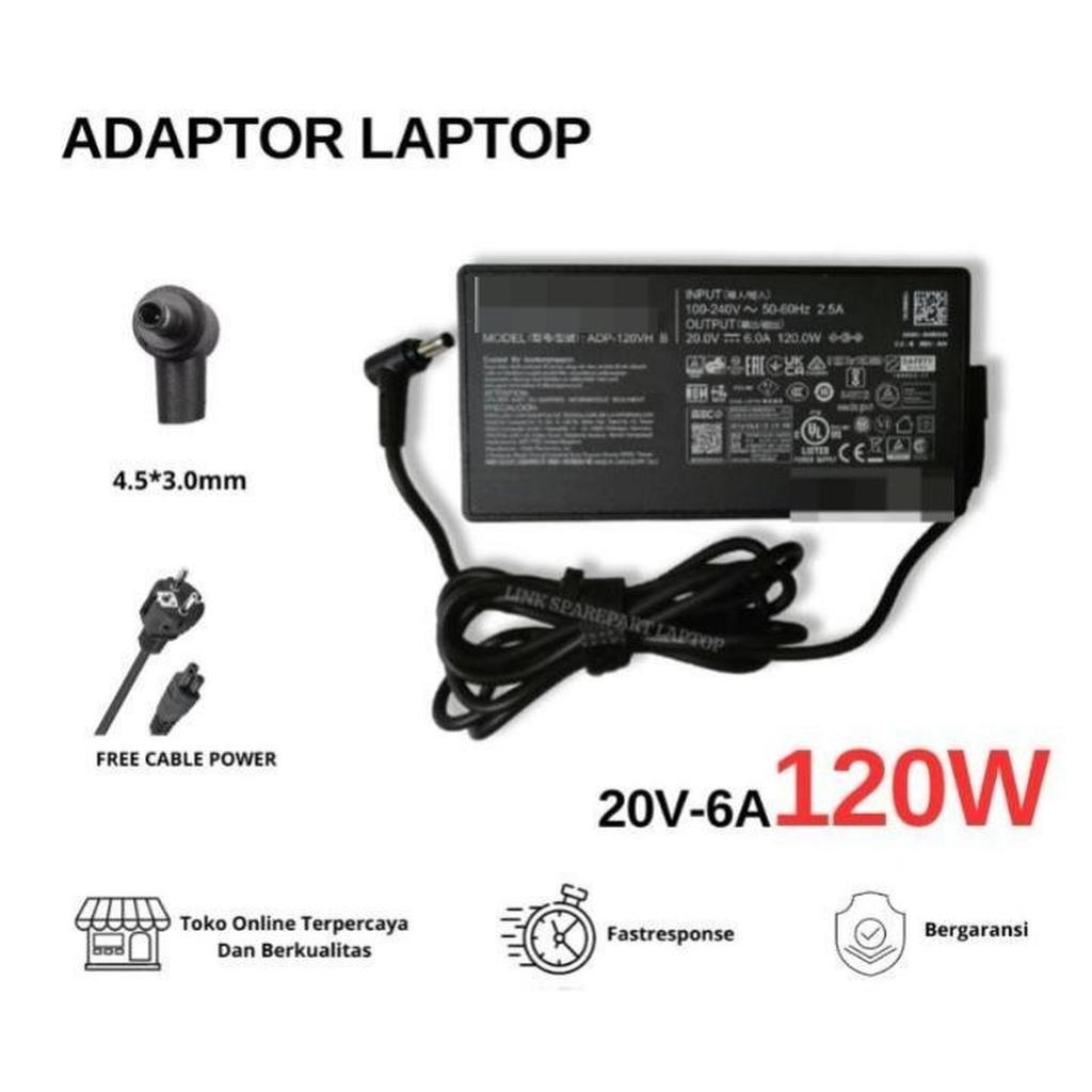 แล็ปท็อปอะแดปเตอร์ชาร์จสําหรับ GF63 Thin 10sc 11sc 20V 6A (4.5*3.0) GF63 บาง 11UC-261 11UC-263 11UC-