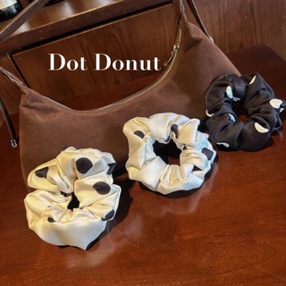Dot Donut ยางมัดผมลายดอท สไตร์เกาหลี 🍒🥯พร้อมส่ง