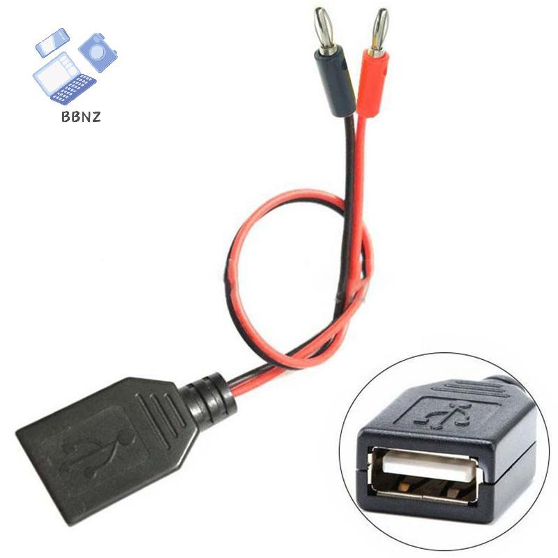 [BBNZ] 1PC USB Female to 4MM Banana Plug Test Lead สายชาร์จซ็อกเก็ต USB to Banana Plug การเชื่อมต่อส