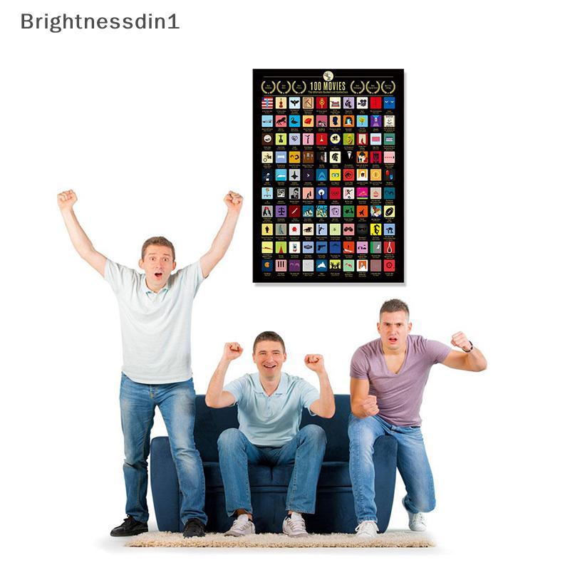 [Brightnessdin] 100 Movies Scratch Off Poster 100 Must-See Movies Top Films of All Time Bucket Bq