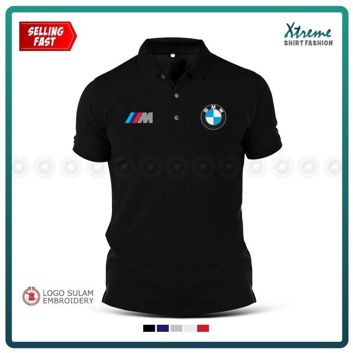 2025เสื้อโปโล Sulam BMW M Sport Sulam M3 M4 M5 X3 X5 X6 M Performance Motorrad Racing Baju Motorspor