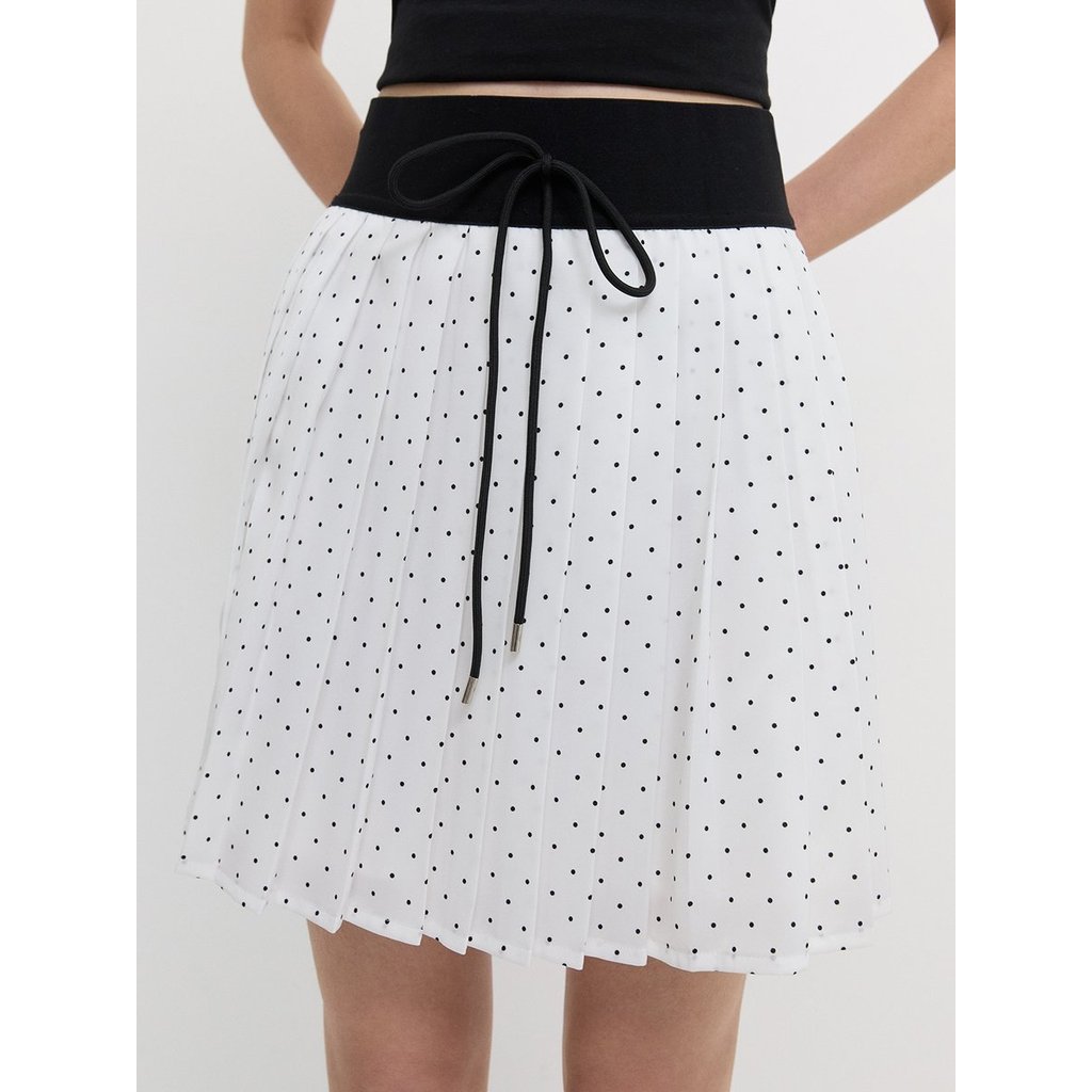[Pomelo] กระโปรงลายจุดผูกโบว์ / Bow Tie Polka Dot Skirt