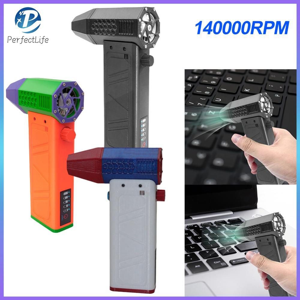 140000RPM เครื่องเป่าความรุนแรง 52m / s พัดลมมอเตอร์ไร้แปรงมินิพร้อมจอแสดงไฟพัดลมท่อแบบมือถือสำหรับคีย์บอร์ดคอมพิวเตอร์กลางแจ้งรถบ้าน - รูปที่ 2