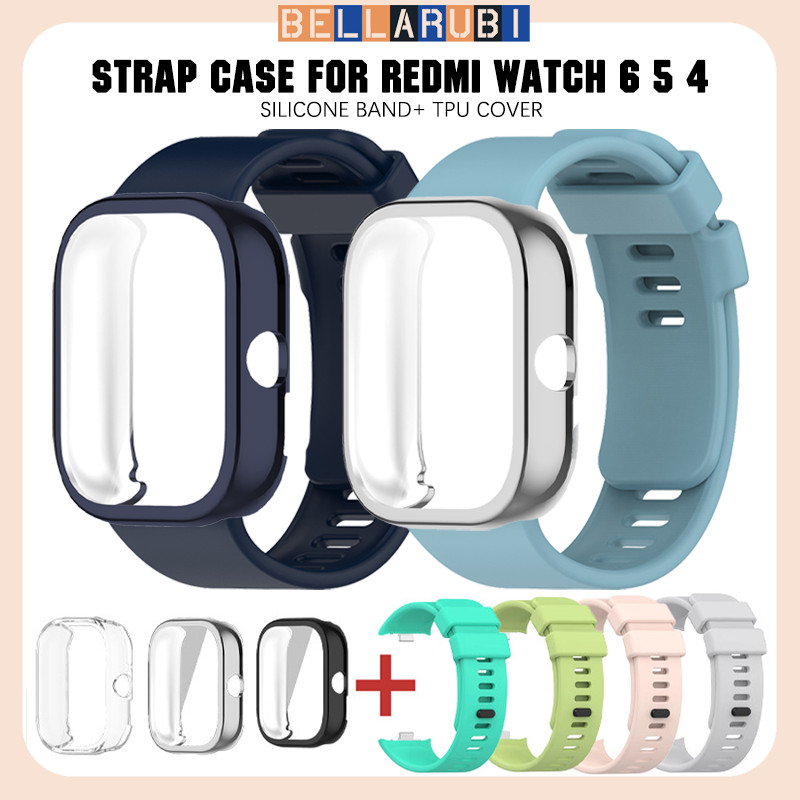 สายซิลิโคนกรณี TPU for Redmi Watch 6 5 4 สายพานยางกีฬา สายพานป้องกันหน้าจอ อุปกรณ์ครอบกันชน for Smartwatch Redmi Watch 6