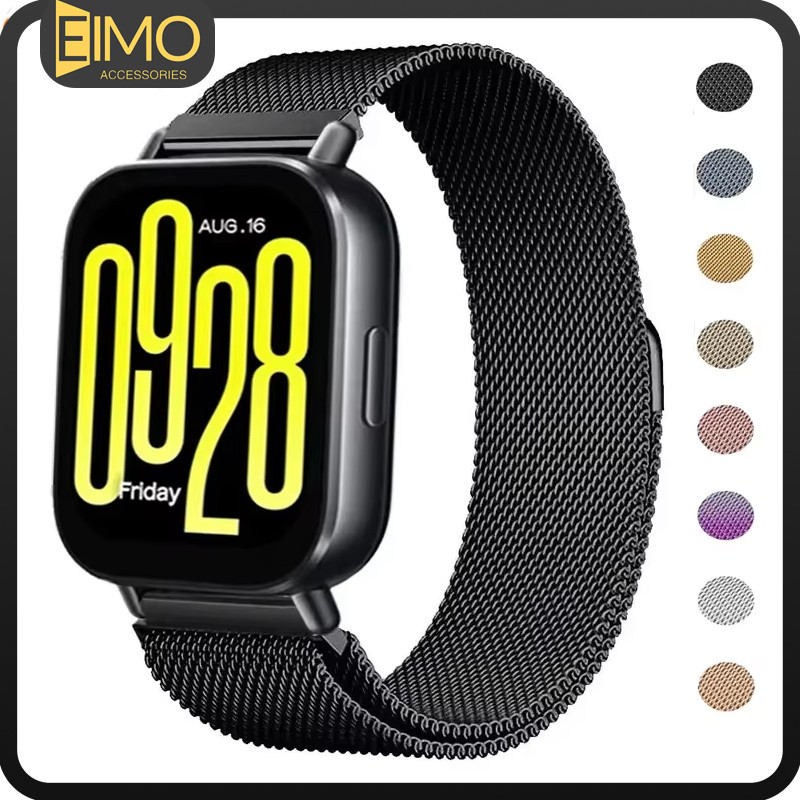 20mm 22mm ห่วงสาย Milanese แถบโลหะสแตนเลส for Redmi Watch 5 Active 5 Lite/Samsung Galaxy Watch/Garmin/Amazfit Bip 6