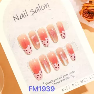 แบบใหม่ พร้อมส่งไทยFM19(2)เล็บปลอม สไตล์โมเดิรน สีลูกแก้วแคทอายใช้งานง่าย 10 ชิ้น/M/S/XSเซ็ตเล็บปลอม ฟรีกาวสิริโคนติดเล็