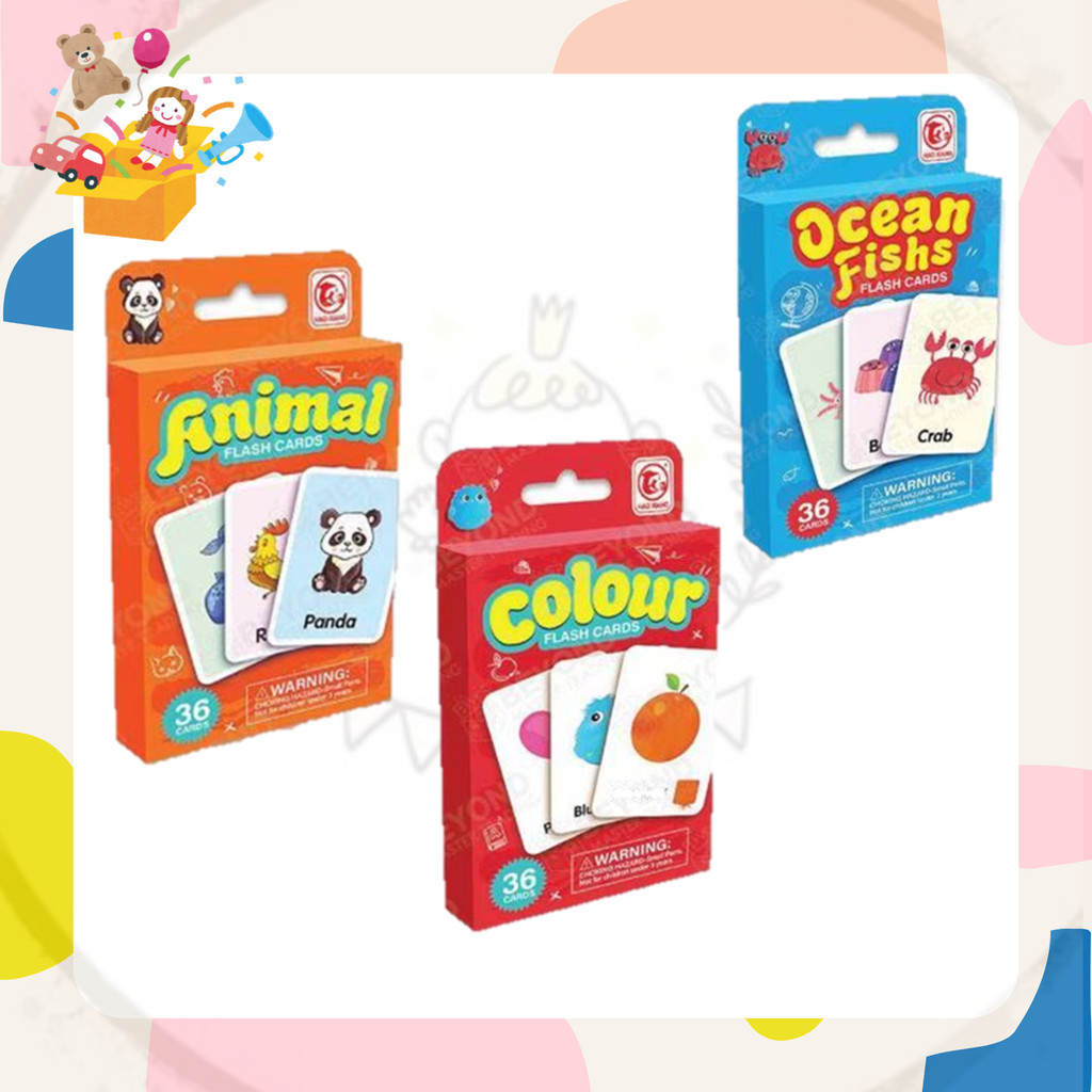 [พร้อมส่ง] 📚Flash Card เด็ก 36 ใบ เสริมพัฒนาการ 🐼🎨 คำศัพท์สัตว์/สี/สัตว์ทะเล #flash card #แฟลชการ์ดเ