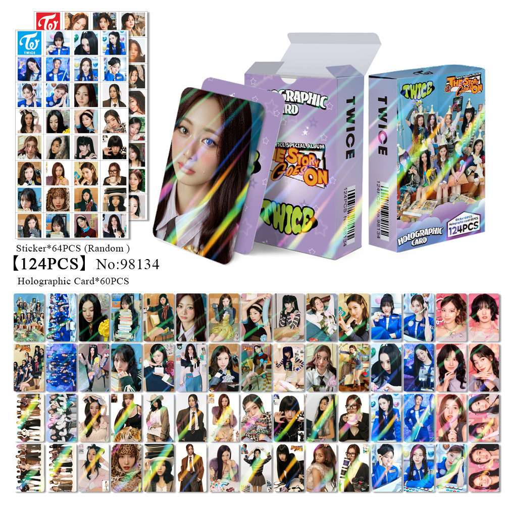 124pcs TWICE TEN เรื่องราว Goes On Laser Hologram Lomo Card RED WHISPERS Taylor Swift สติกเกอร์ ENEM