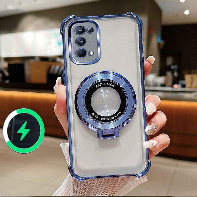 เหมาะสําหรับ OPPO RENO 14 PRO 13F 14F เคสโทรศัพท์ TPU ชาร์จแม่เหล็กสี่มุม anti drop โปร่งใส soft shell WBQ 000
