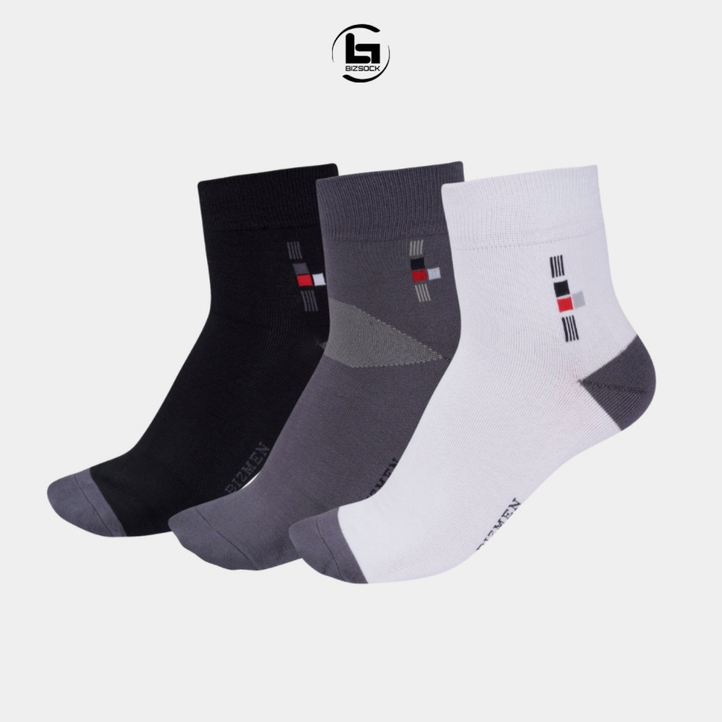 [COMBO 3] ARISTINO Bizmen ถุงเท้าผู้ชายคอปกกลาง วัสดุไม้ไผ่ ดูดซับได้ดี ระงับกลิ่นกาย - BO01 - DBO04