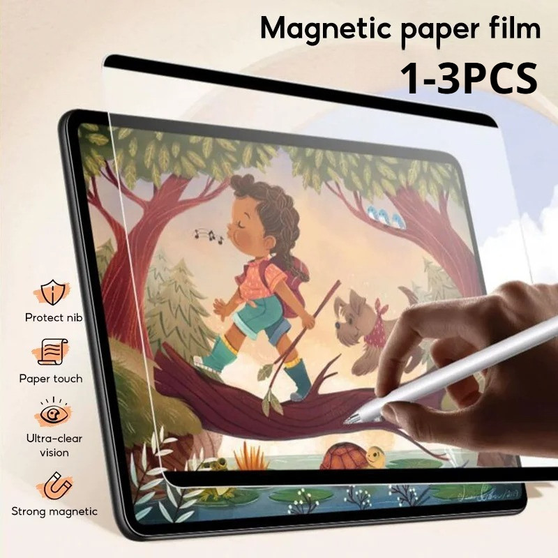 1-3PCSกระดาษป้องกันหน้าจอเช่นฟิล์มสําหรับLenovo Xiaoxin Tab M11 M10 Plus 10.6 3rd Gen Matteแม่เหล็กก