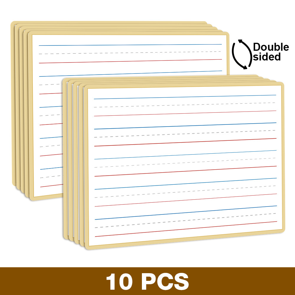 10 ชิ้นไวท์บอร์ดภาษาอังกฤษสองด้านสําหรับเด็ก Homeschool Erasable Handwriting Number ตัวอักษรคําศัพท์ฝึกแผนภูมิ - รูปที่ 6