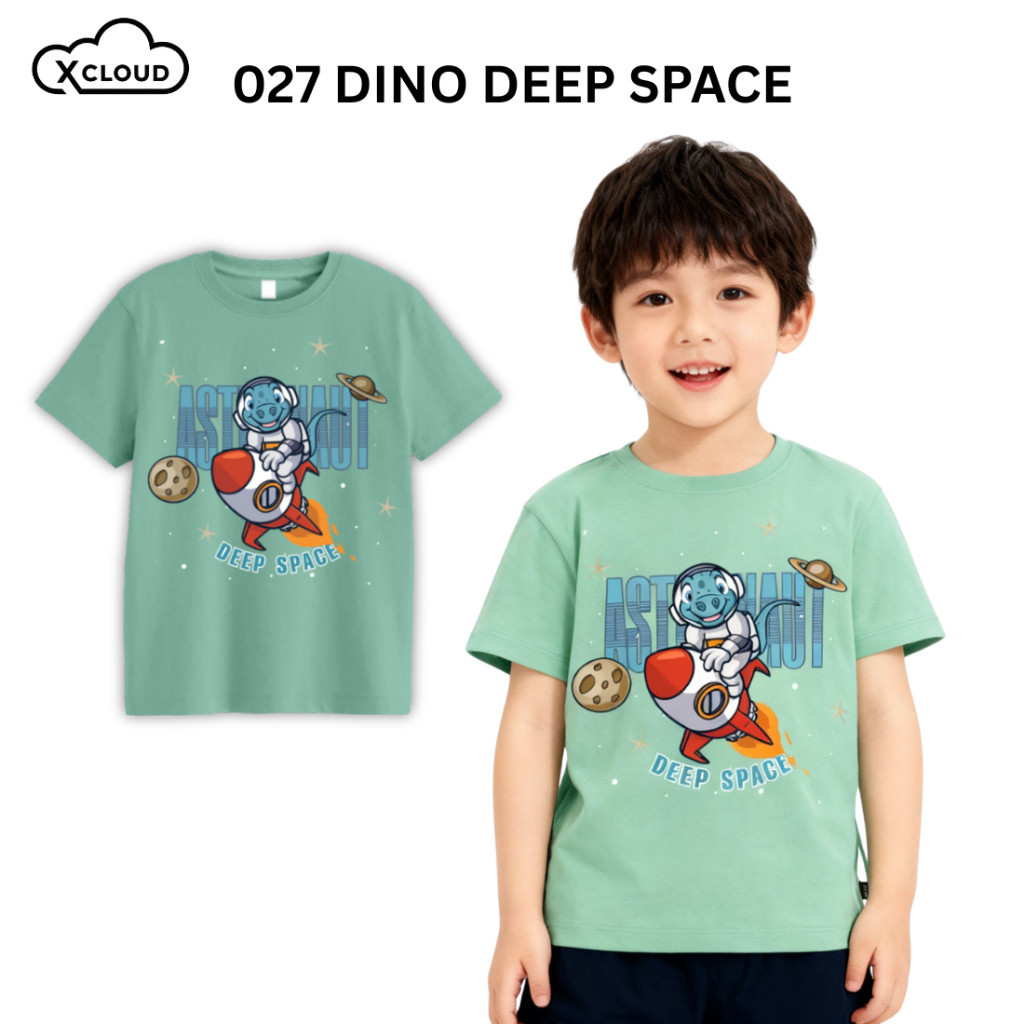 Xcloud Childrens Astronaut Motif T-Shirt SDino Deep Space Boys & Girls Clothes Childrens Tops Motif 