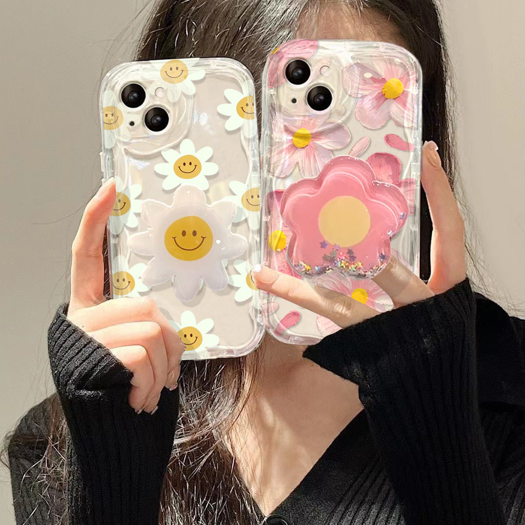 ดอกไม้สีชมพู Quicksand สําหรับ Samsung Galaxy S23 Ultra S21 Plus S23FE S21FE S20FE F06 น่ารักนุ่ม