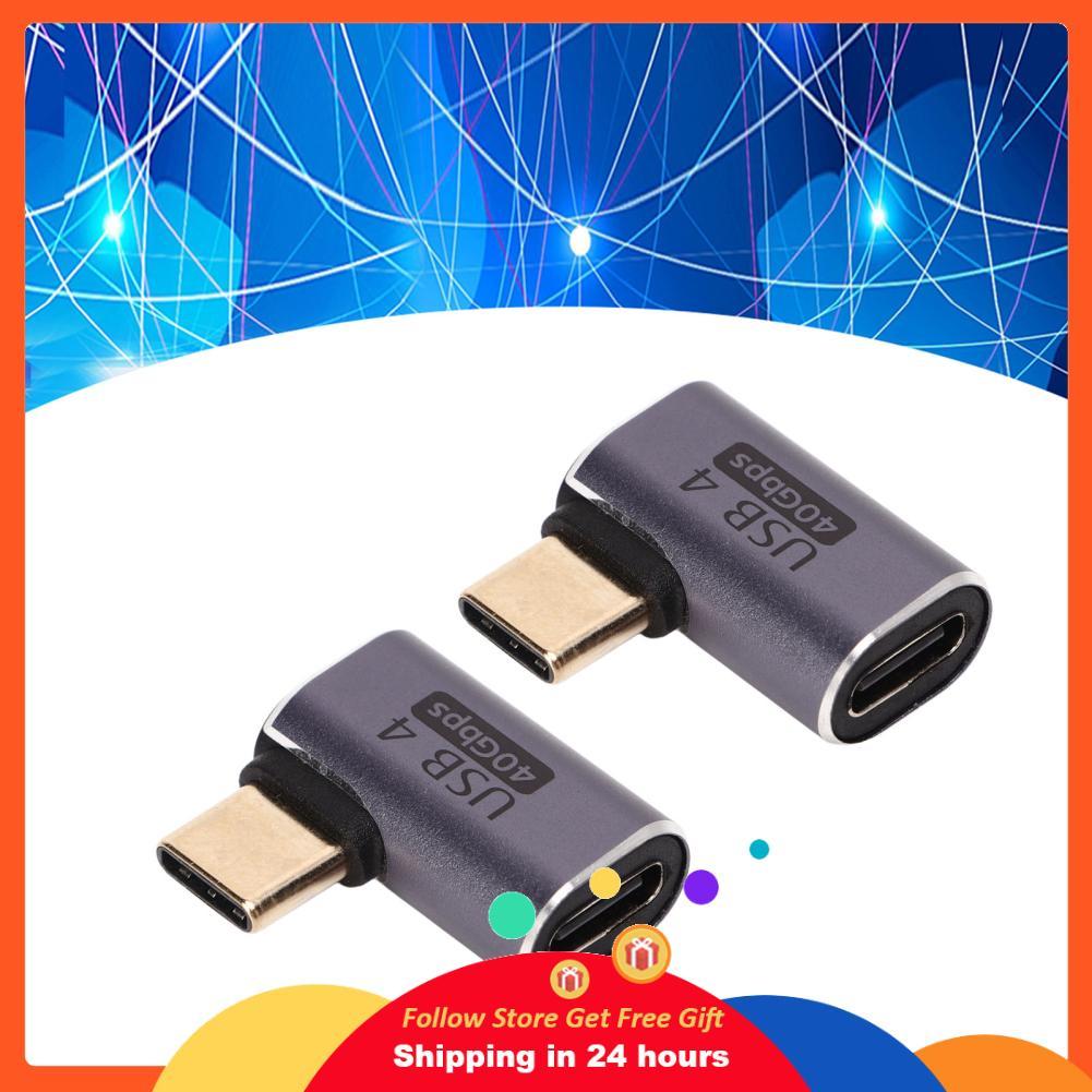 Skejnojj อะแดปเตอร์ USB C 90 องศา 7680x4320 ประเภทตัวเชื่อมต่อมุมขวาชายกับหญิง 40Gbps สำหรับการส่งผ่