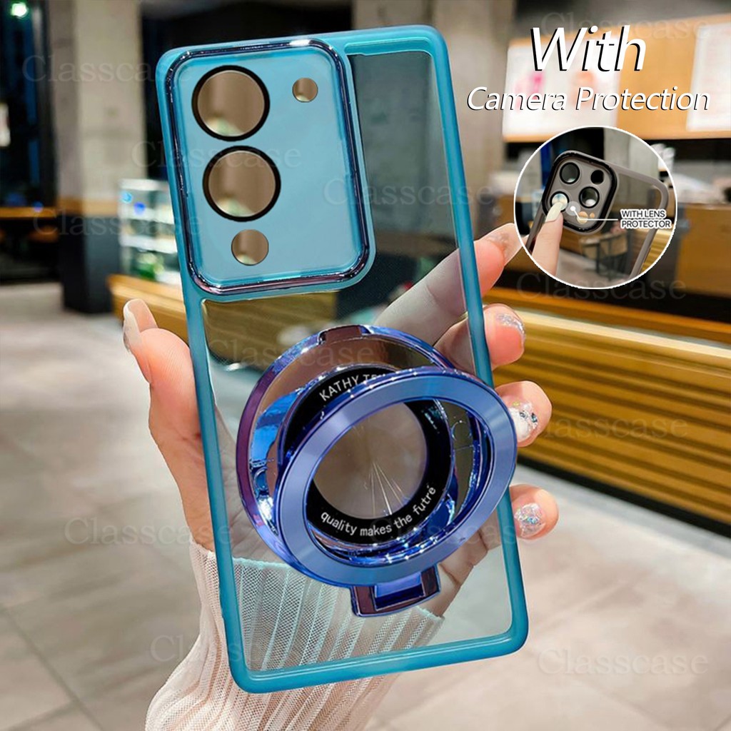 ปลอกสําหรับ Vivo Y04 Y29 ss Y04s Y04t Y29s Y29t VivoY04s Y 04s VivoY29s Y 29s พร้อมผู้ถือแหวนสแควร์เ