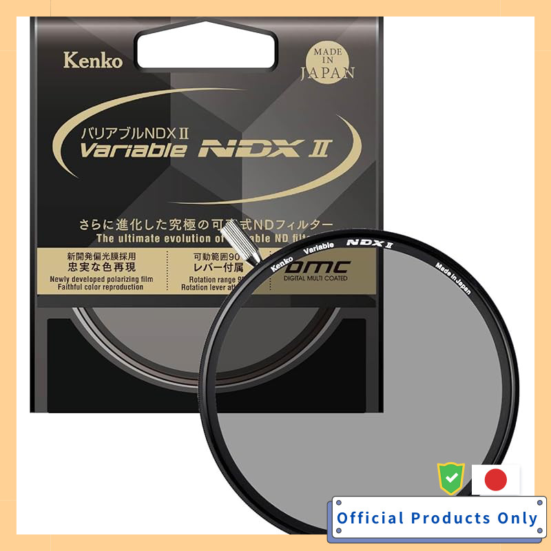 Kenko Variable ND Filter Vario NDX II 67mm/72mm/77mm/82mm ND2.5-ND450 with Removable Lever for Light