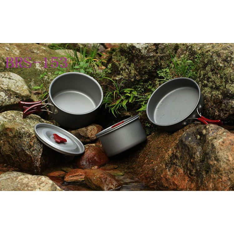 จัดส่งฟรี Brothers BRS-151, 153, 155 ปิกนิกกลางแจ้งมัลติฟังก์ชั่นปิคนิคอลูมิเนียมอัลลอยด์ชุดกระทะไม่