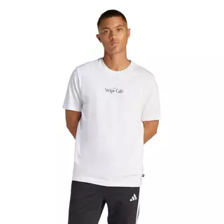 adidas ไลฟ์สไตล์ เสื้อยืดพิมพ์ลาย COFFEE CAFE DONUT BOX ผู้ชาย สีขาว KB2500