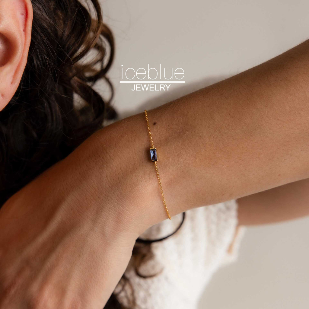 【iceblue】สร้อยคอ/สร้อยข้อมือจี้หินสังเคราะห์อัญมณีเกิด 12 เดือน ชุบ 14K Gold ไร้สนิม กันน้ำ ไทเทเนียมสตีล ของขวัญสำหรับผู้หญิง N196 B53 ราคา ถูกที่สุด ดีลบีเคเค แกลเลอรีภาพที่ 7