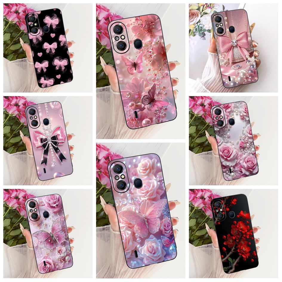 ปลอกใหม่สําหรับ Itel A58 A49 A661L กรณีดอกไม้ยอดนิยมผีเสื้อซิลิโคนนุ่มฝาครอบโทรศัพท์สําหรับ Itel A49
