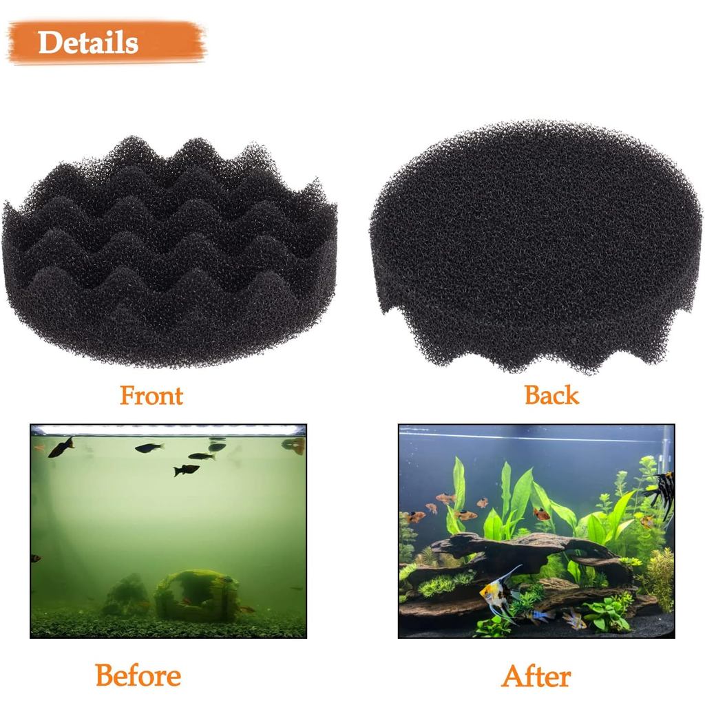 Swess 8Pack Foam Filter Pads, FX4 Filter Media Compatible with Fluval FX4/FX5/FX6 Canister Foam & FX