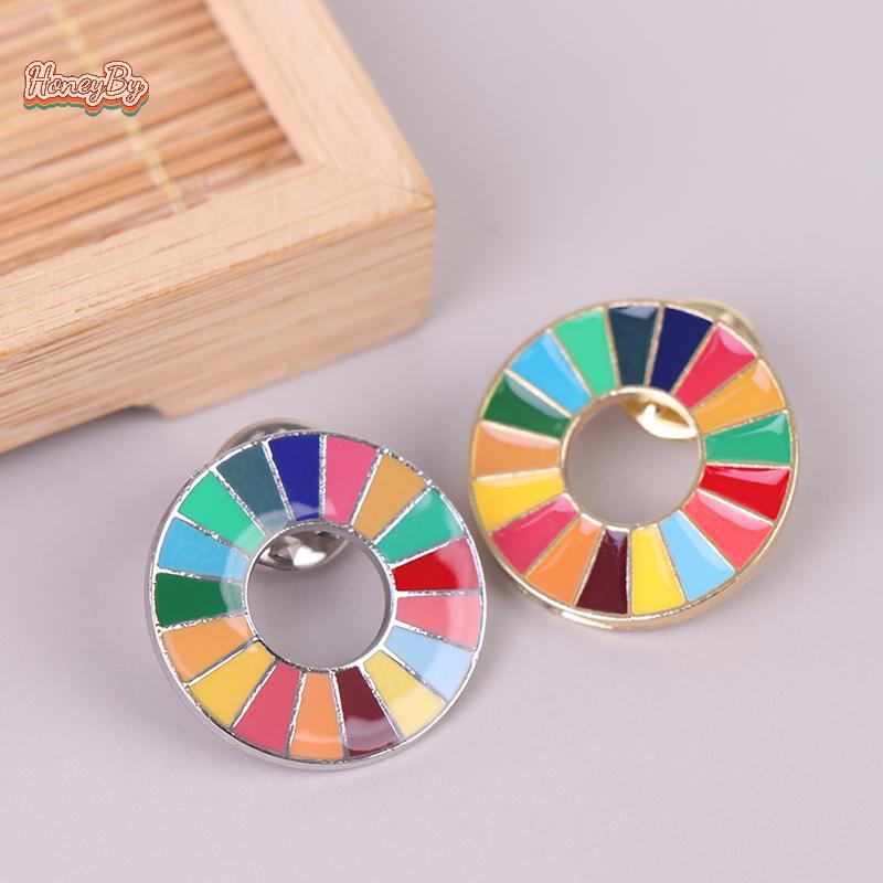 Honebird Enamal 17 สี Sustainable Development Goals เข็มกลัด United Nations SDGs Pin Nice